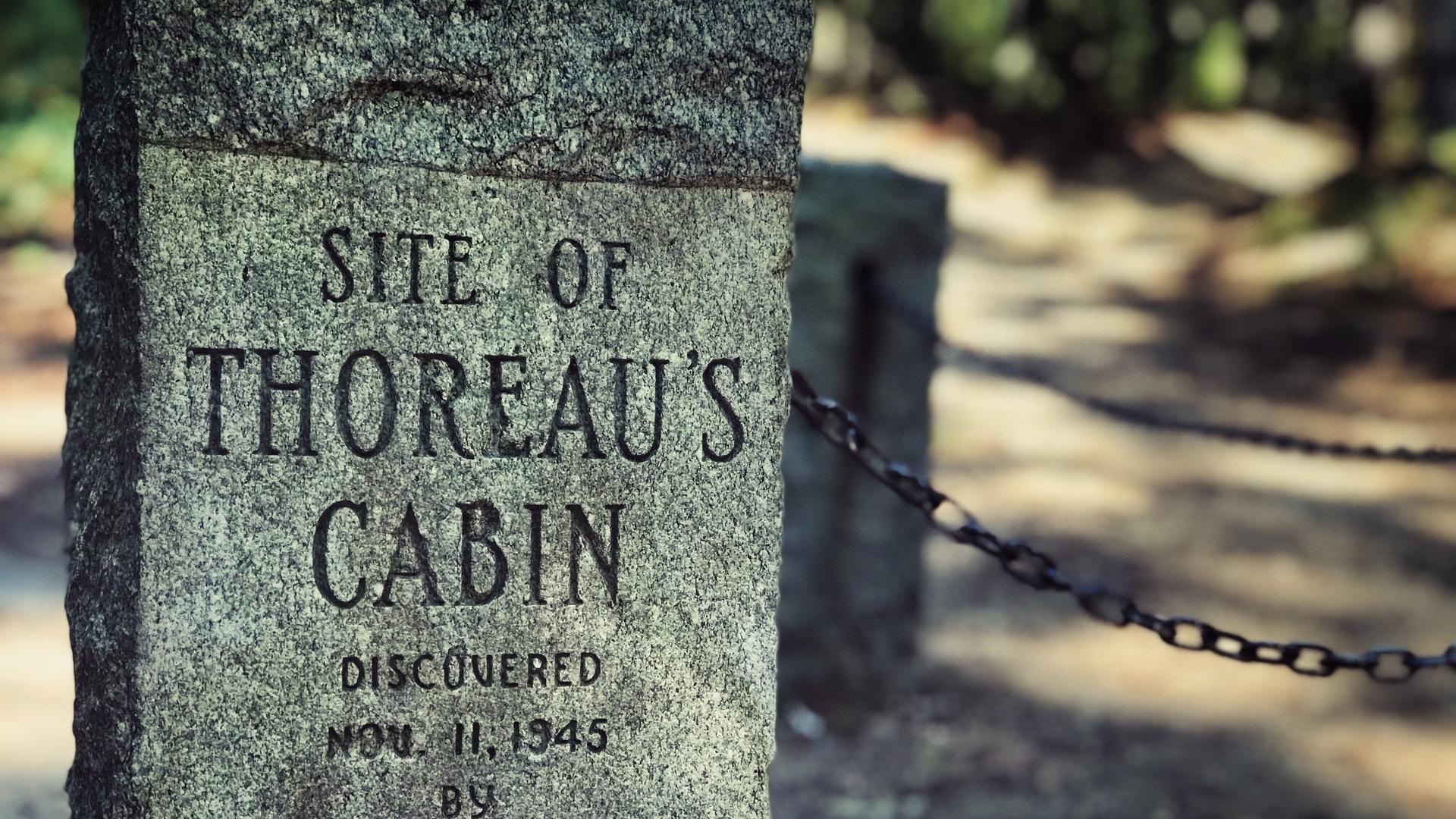 Marker for the site of Thoreau's Cabin